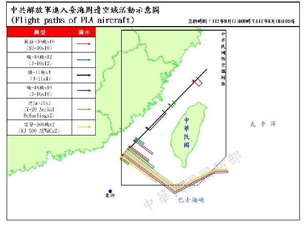 Tayvan Savunma Bakanlığı: 103 Çin uçağı tespit edildi