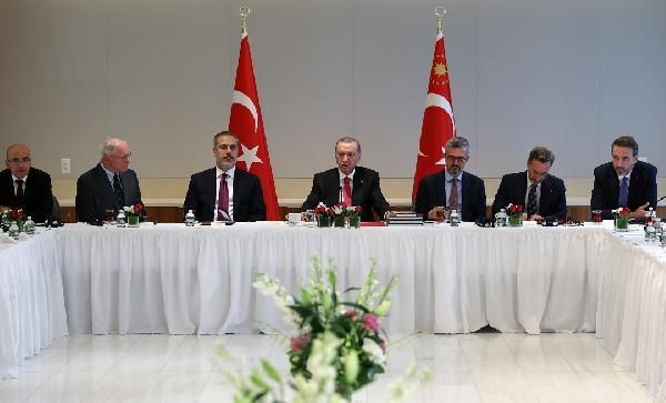 Cumhurbaşkanı Erdoğan, ABD'de faaliyet gösteren düşünce kuruluşu temsilcileriyle bir araya geldi